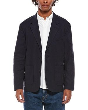 Vince Relaxed Linen-Blend Blazer - Blue