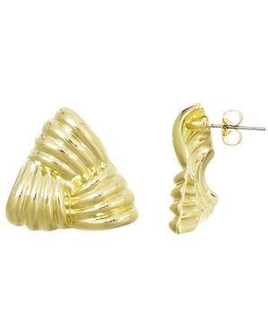 Adornia 14K Plated Statement Triangle Stud Earrings - Metallic