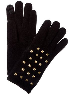 Portolano Studs Cashmere Tech Gloves - Black
