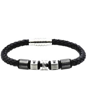Jane Basch Steel Leather Bead Bracelet - Multicolour