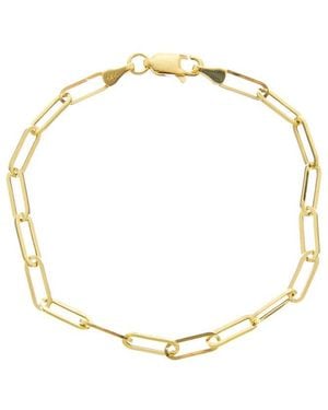 Italian Gold 14K 3.2Mm Polished Paperclip Chain Bracelet - Metallic