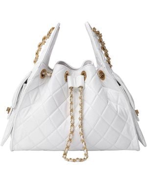 Tiffany & Fred Paris Quilted Leather Shoulder Bag - White