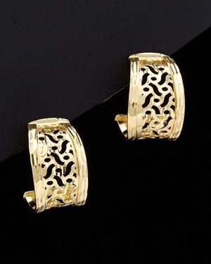 Italian Gold 14K Hoops - Black