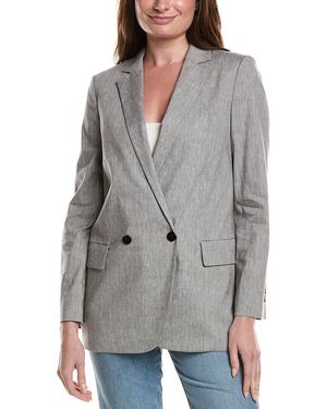Theory Double Breasted Oversized Boy Jacket - Gray