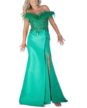 Terani Solid Maxi Dress - Green