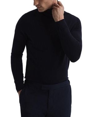 Reiss Caine Slim Fit Merino Wool Roll Neck Sweater - Black
