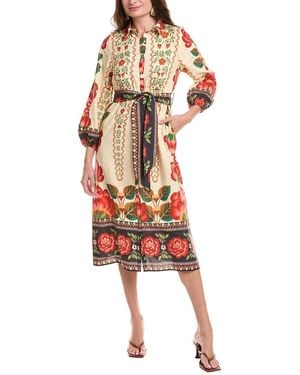 Garrie B Balloon Sleeve Shirtdress - White