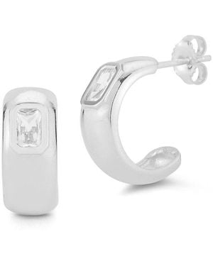 Chloe and Madison Jewelry Cz Hoops - White