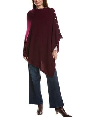 Sofiacashmere Sofiacashmere Button Shoulder Cashmere Wrap - Red