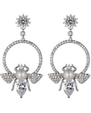 Eye Candy LA Luxe Collection Cz Glam Bee Drop Earrings - Metallic