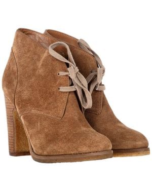 Chloé See By Leather Lace-Up Ankle Heeled Boot (Authentic Pre-Loved) - Brown