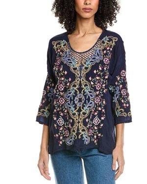 Johnny Was Tulum Blouse - Blue