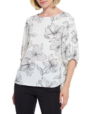 Lyssé Veda Boat Neck Balloon Sleeve Blouse - White