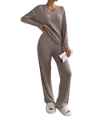 BELLA DESERT 2Pc Jumper & Pant Set - Natural