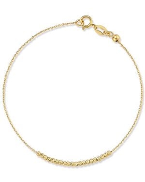 Italian Gold 14K Ball Anklet - Metallic