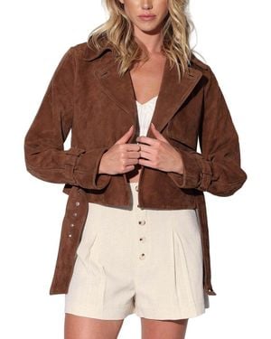Walter Baker Rexa Suede Short Trench Coat - Brown