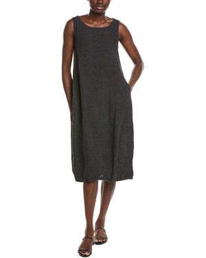 Eileen Fisher Petite Linen Lantern Dress - Black