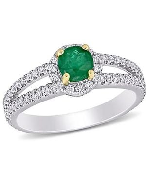 Diamond Select Cuts 14K 1.02 Ct. Tw. Diamond & Emerald Ring - Multicolor