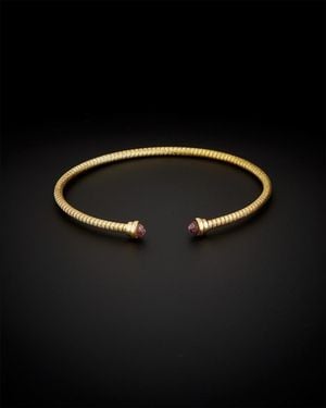 Italian Gold 14k Amethyst Cuff - Black