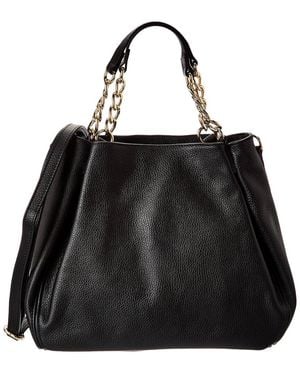 Italian Leather Shoulder Bag - Black
