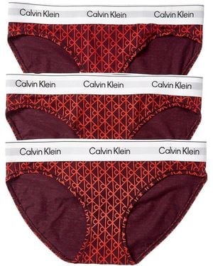 Calvin Klein 3Pk Bikini - Red