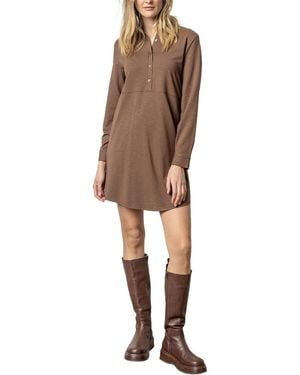 Lilla P Long Sleeve Seamed Shirtdress - Natural