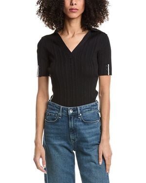 3.1 Phillip Lim Lux V-Neck Polo Shirt - Black