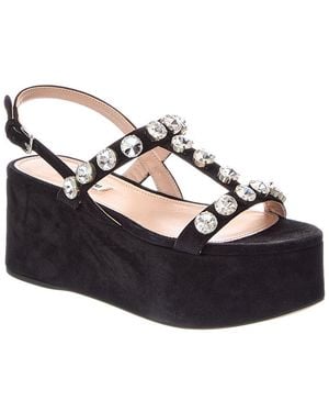 Miu Miu Mui Miu Suede Sandal - Blue