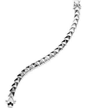 Eddie Borgo Rhodium Plated Pyramid Link Bracelet - Metallic