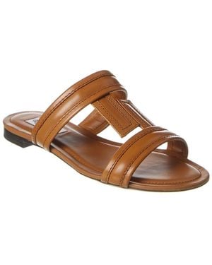 Tod's Tods Double T Leather Sandal - Brown