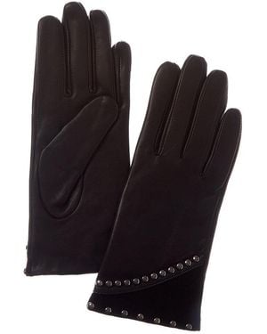 Sofiacashmere Sofiacashmere Classic Cashmere-Lined Nappa Leather Gloves - Black