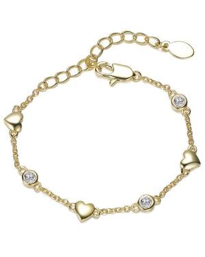 Rachel Glauber 14K Plated Cz Charm Bracelet - Metallic