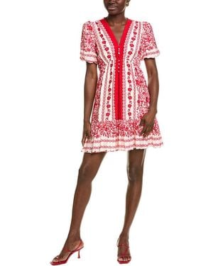Taylor Puff Sleeve Mini Dress - Red