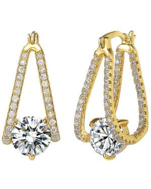Rachel Glauber 14k Plated Cz Earrings - Metallic