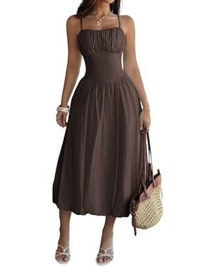 Luna Tuccini Midi Dress - Brown