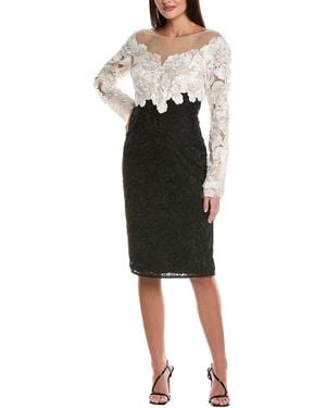 Tadashi Shoji Colorblock Lace Cocktail Dress - Black