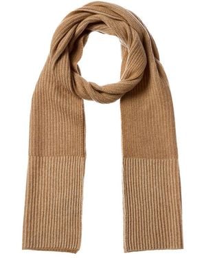 Forte Plaited Border Stripe Cashmere Scarf - Natural