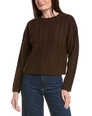 English Factory Crewneck Cable Wool-Blend Jumper - Brown