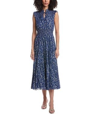 Sail To Sable Smocked Waist Midi Dress - Blue