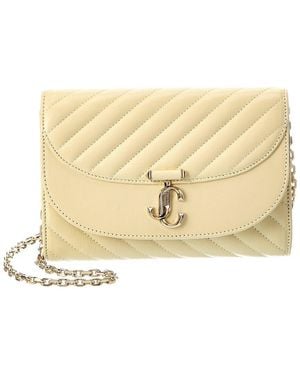 Jimmy Choo Avn Curve Leather Clutch - Natural