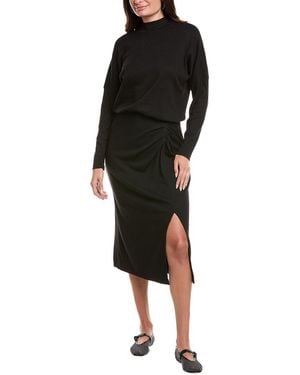 Michael Stars Lila Blouson Midi Dress - Black