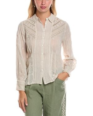 Johnny Was Haarlem Button-Up Shirt - Natural