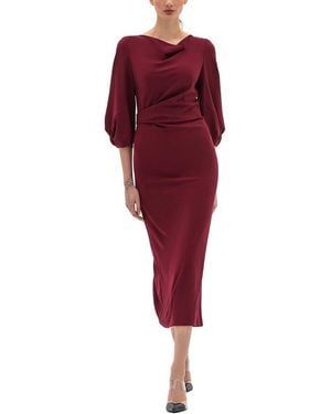 BGL Wool-Blend Midi Dress - Red