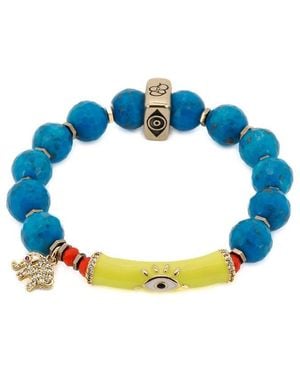 Ebru Jewelry One Of A Kind Plated Beaded Bracelet - Blue