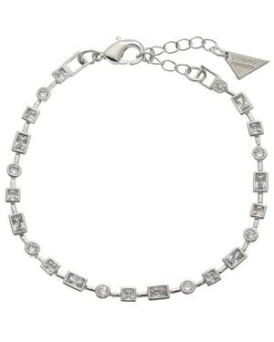Sterling Forever Cz Camden Staggered Tennis Bracelet - Metallic