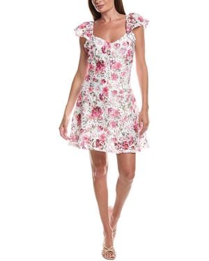 LAYERED WITH LOVE Tile Print Mini Dress - Red