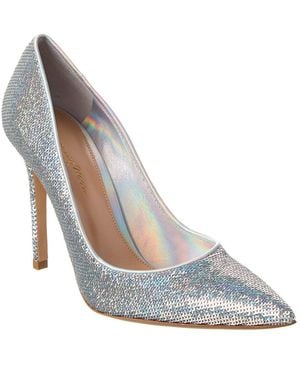 Gianvito Rossi 105 Sequin & Leather Pump - Blue