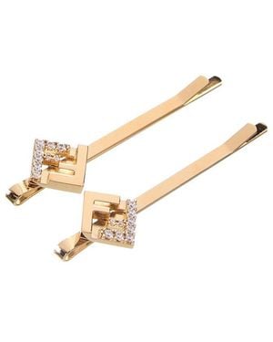 Fendi Hair Clips - Metallic