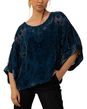 Hale Bob Briar Silk-Blend Top - Blue