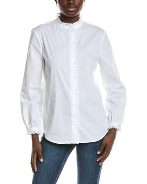 Anne Klein Ruffle Neck Shirt - White